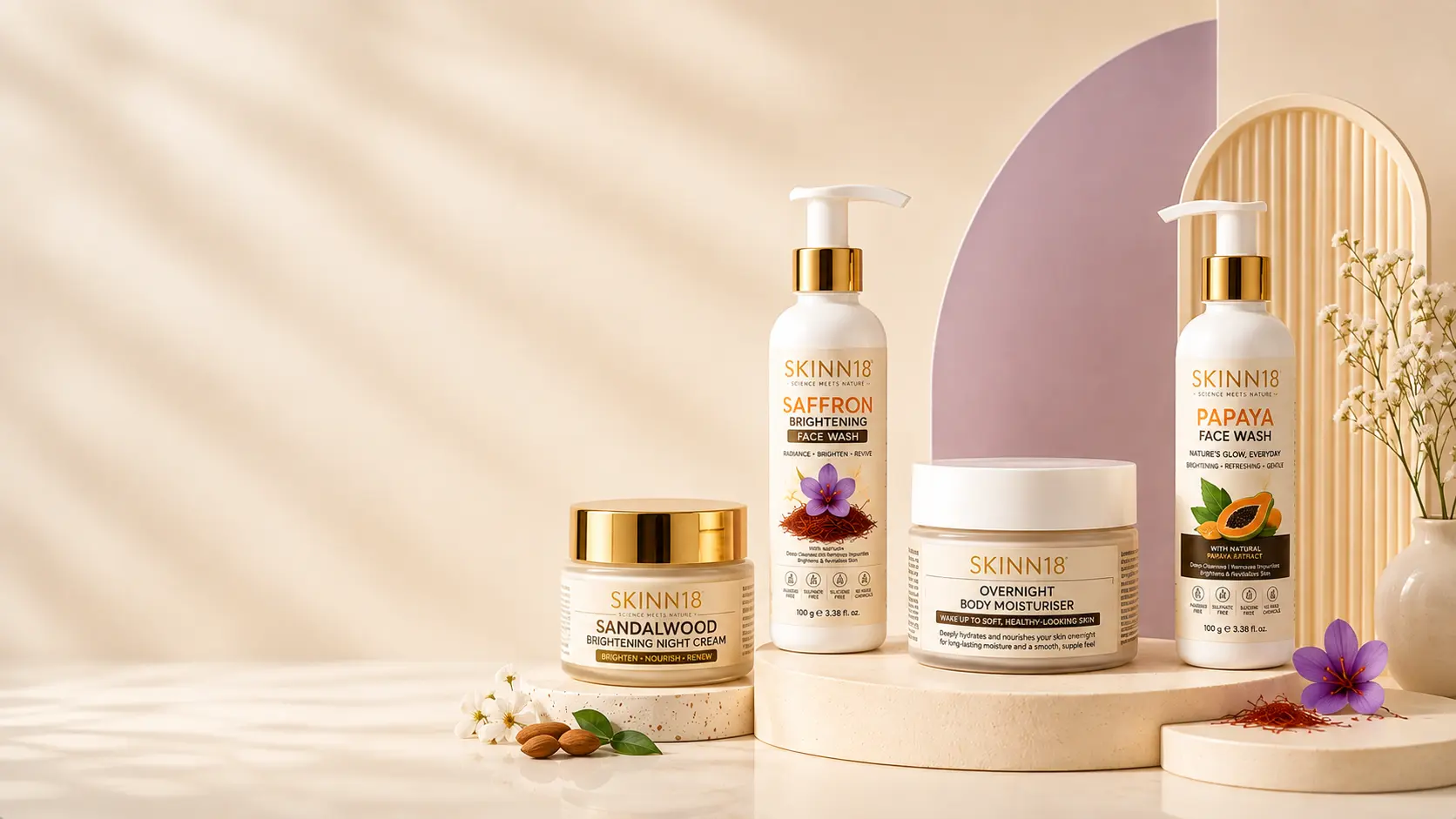 SKINN18 skin care product range