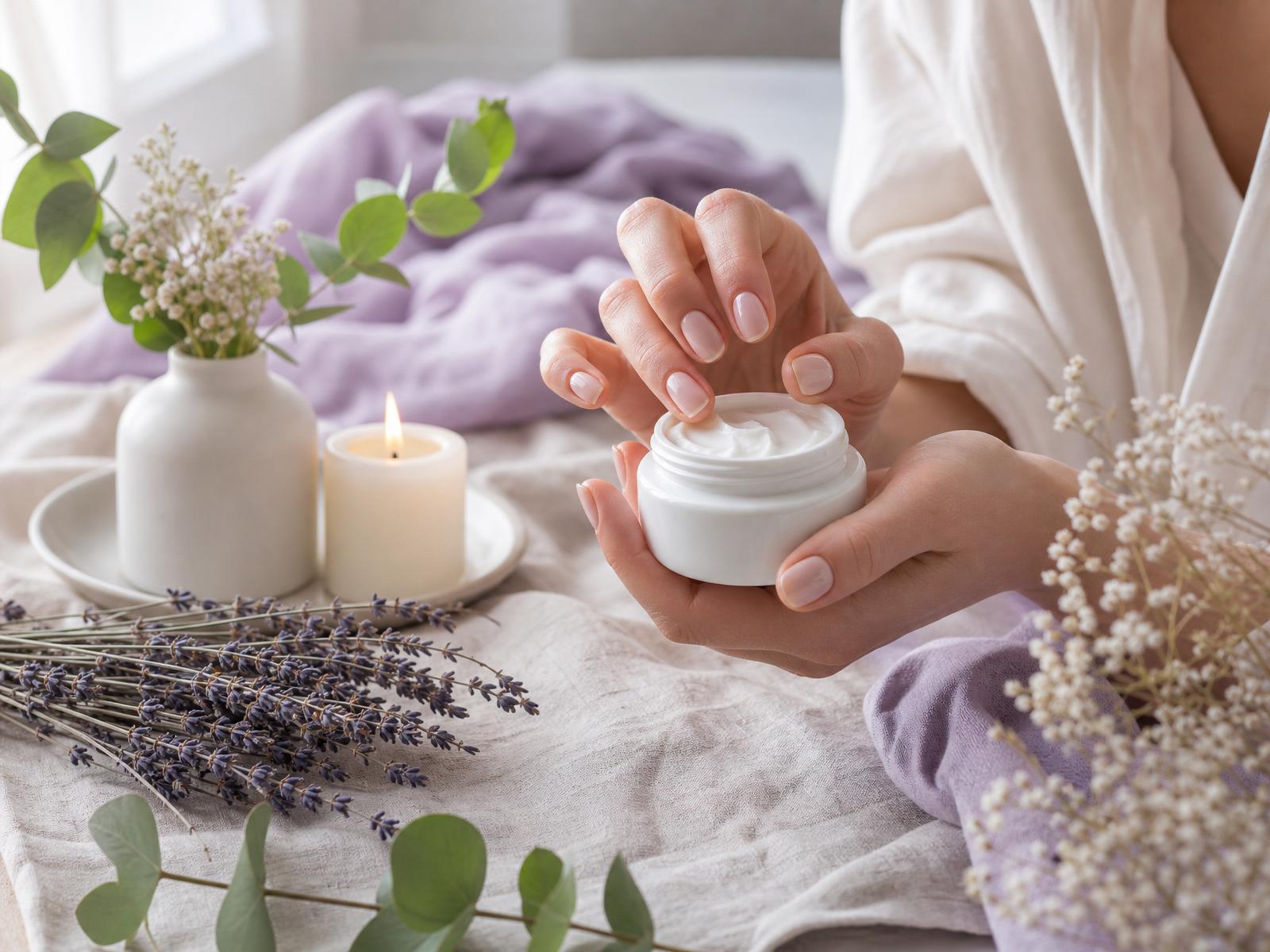 Everyday skincare ritual with lavender and botanicals